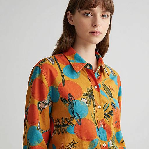 Vibrant Bold Print Shirt Portrait