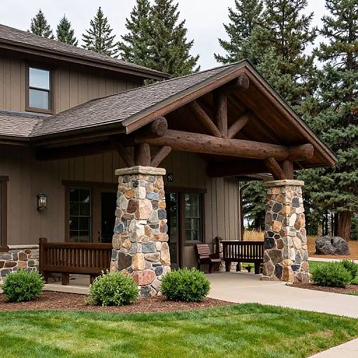 Rustic Black Bear Lodge Exterior