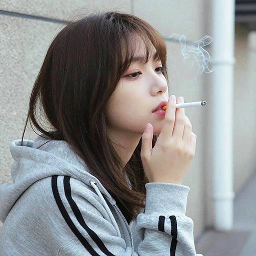 Artistic Portrait of Woman Smoking