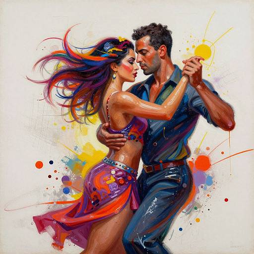 Expressive Brazilian Zouk Dance Painting