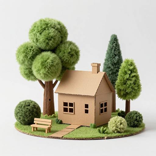 Whimsical Cardboard Miniature Landscape