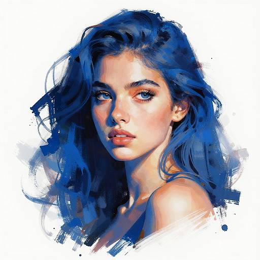 Striking Blue-Toned Female Portrait