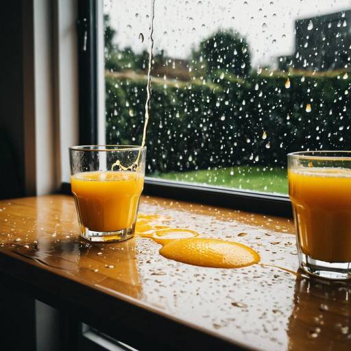 Juice Spill on Windowsill in Garden Room