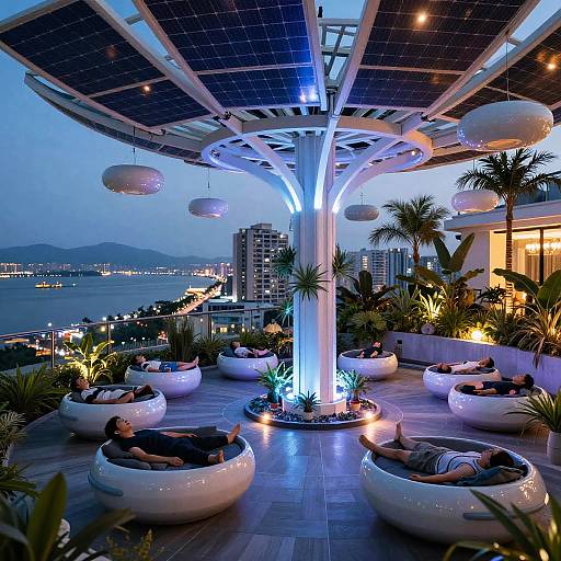 Solar-Powered Rooftop Healing Arboretum Oasis