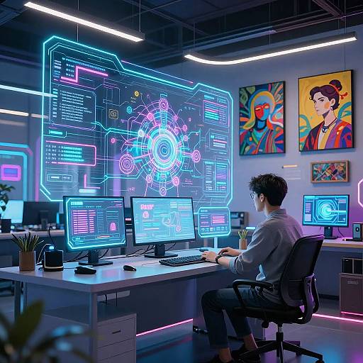 Futuristic Digital Art Studio