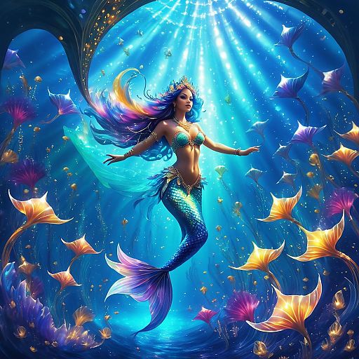 Mermaid Dance in an Underwater Kingdom Mermaid Dance in an Underwater Kingdom
