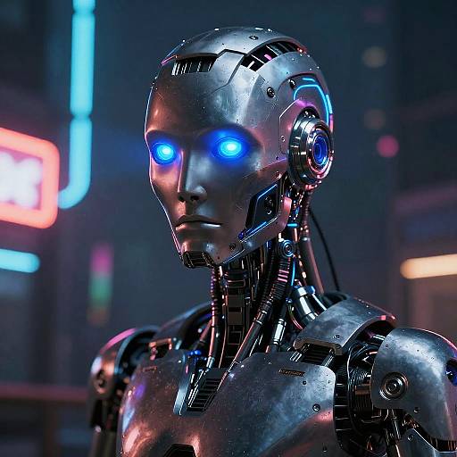 Cyberpunk Humanoid Robot Portrait