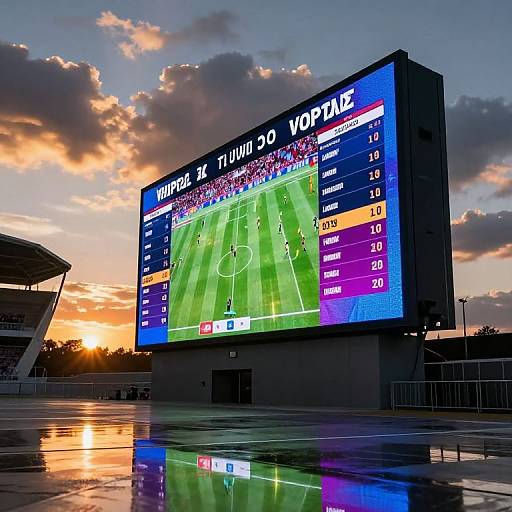 Modern Football Stadium Jumbotron Display