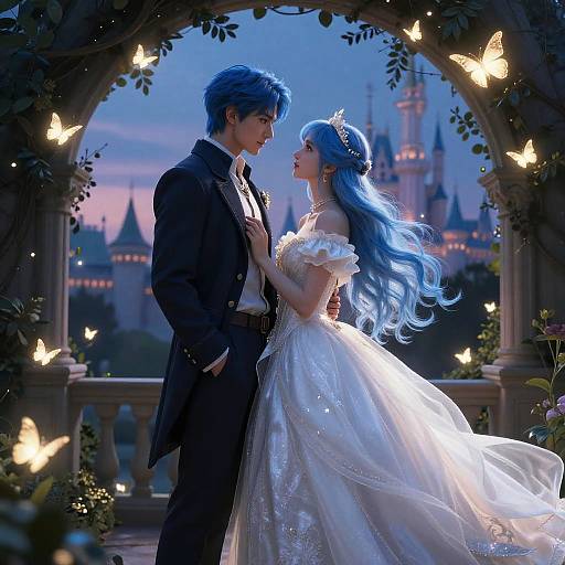 Fairytale Romance Under Twilight Sky