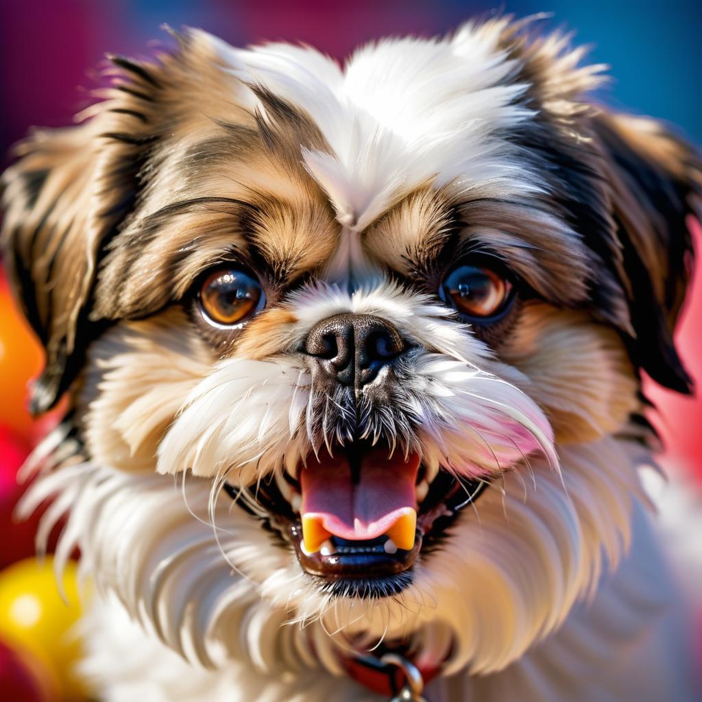 Angry Shih Tzu at Vibrant Carnival