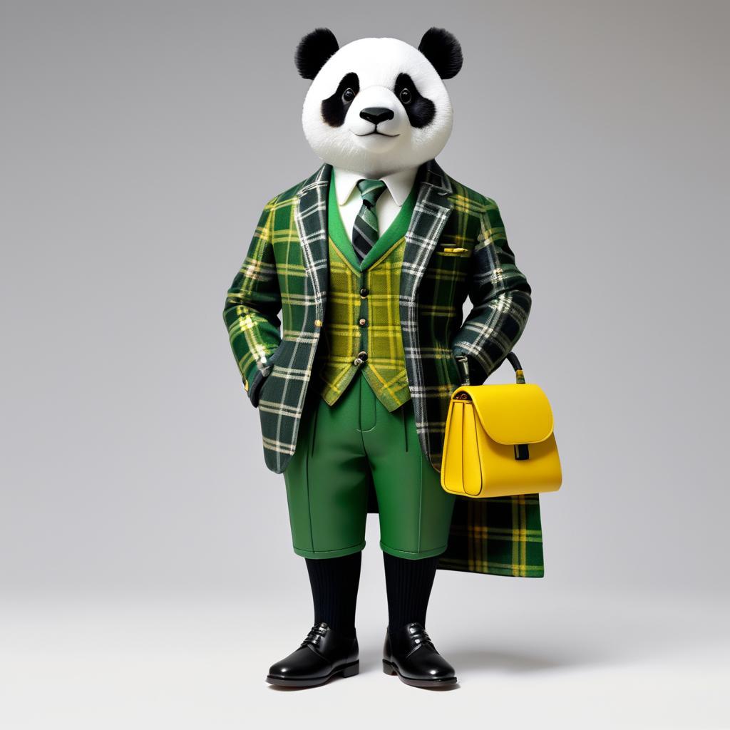 Elegant Panda in Stylish Cotton Attire