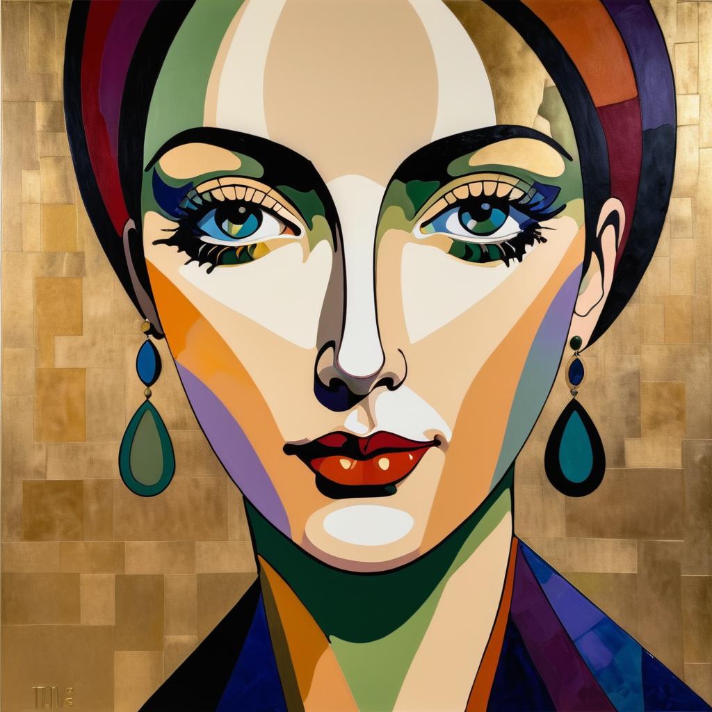 Elegant Portrait Inspired by Modigliani