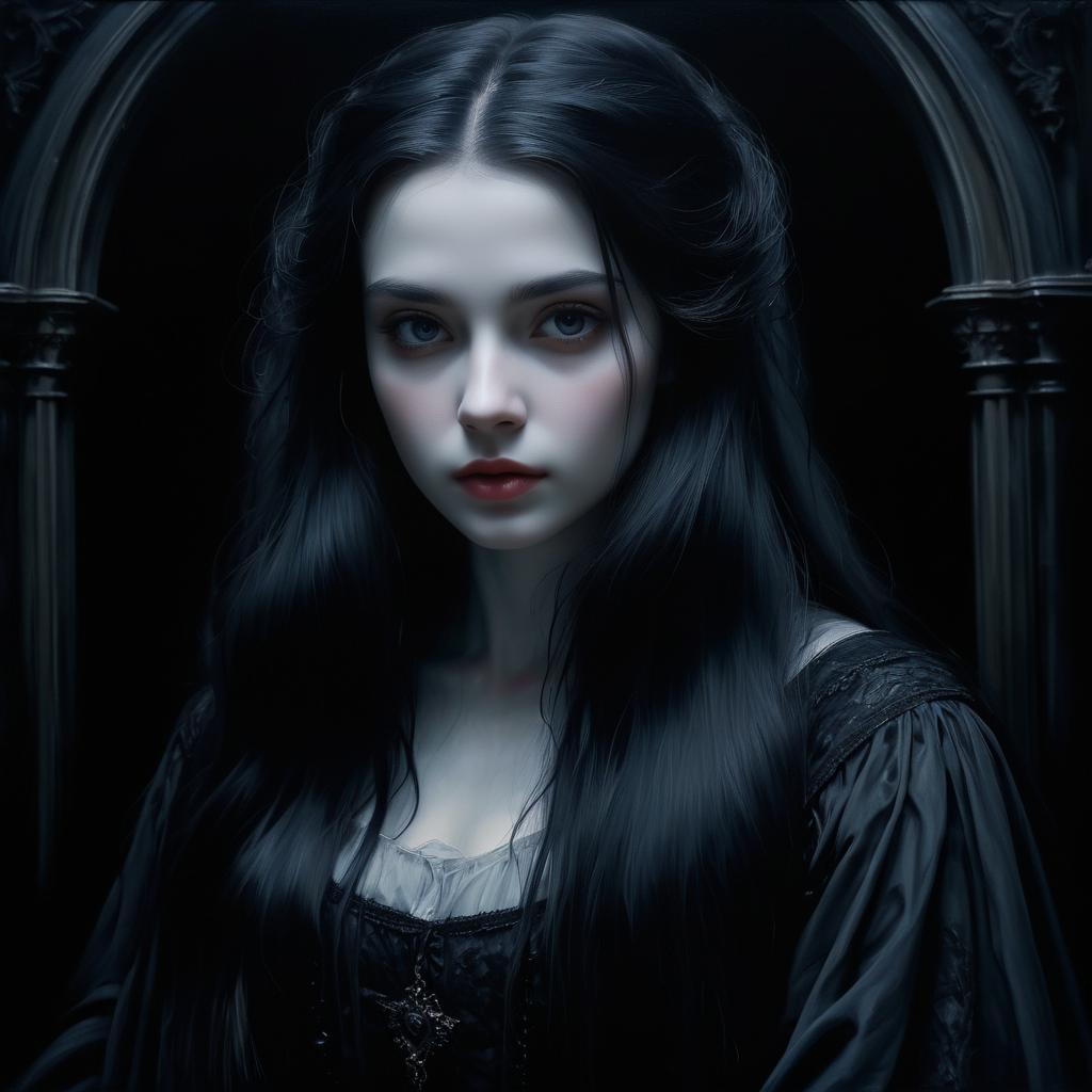 Eerie Portrait of a Mysterious Maiden