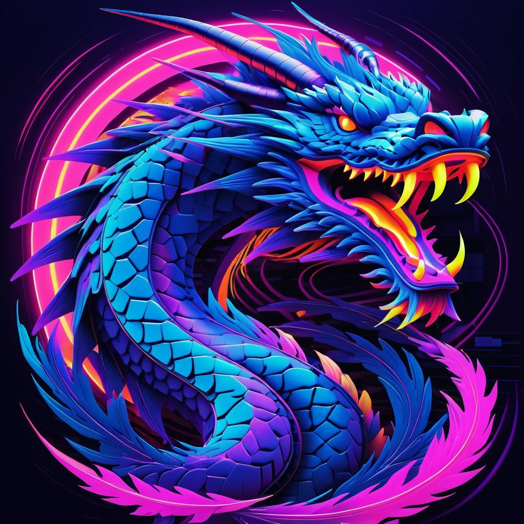 Fierce Dragon in Synthwave Paradise