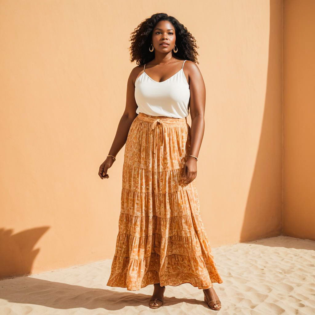 Relaxed Beach Photo-Shoot in Maxi Skirt