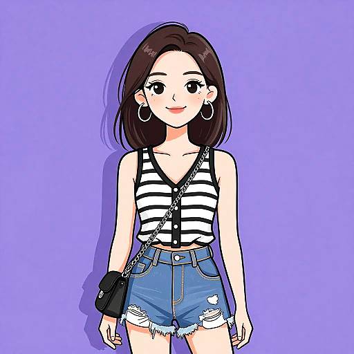 Smiling Woman in Casual Chic Outfit