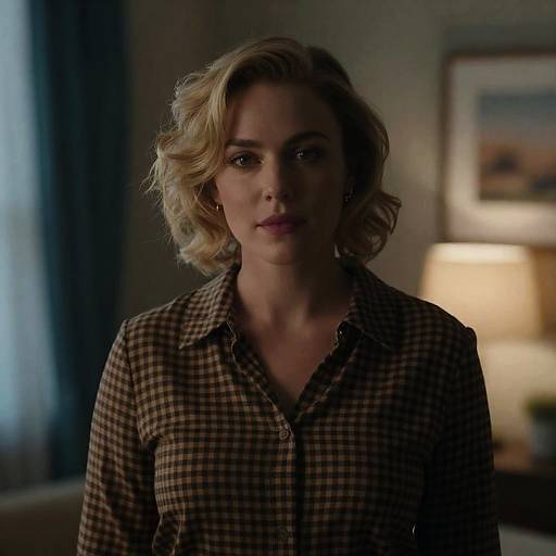 Indoor Portrait of a Blonde Woman