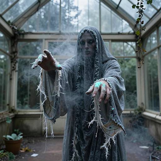 Spectral Wraith in Victorian Conservatory