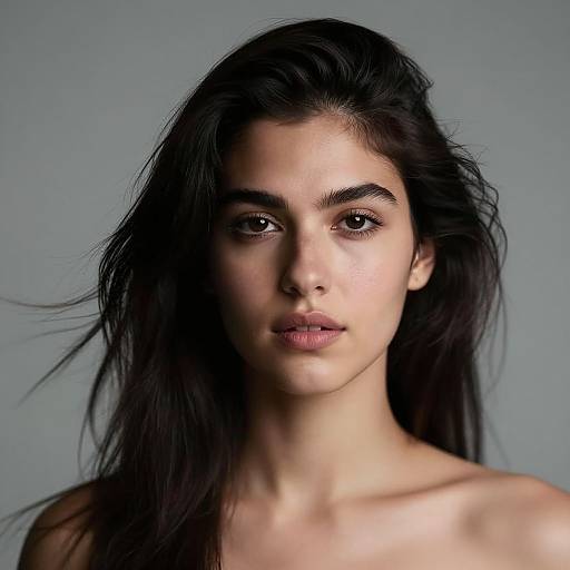 Photorealistic Windswept Headshot Portrait