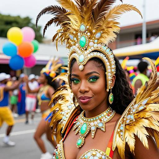 Carnival Goddess in Feathered Crown