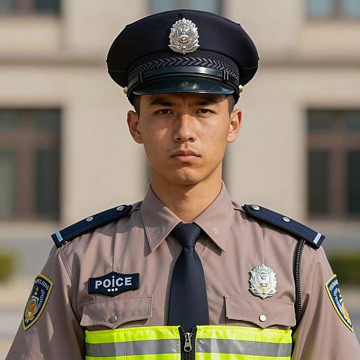 Young Male Officer in Police Costume