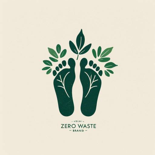 Zero Waste Leaf Footprint Logo