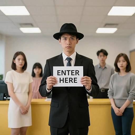 Business Waiting Room with Engaged Figures