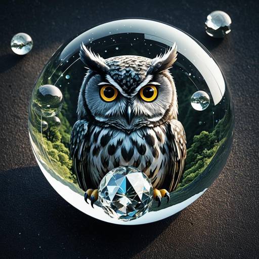 Surreal Owl Inside Crystal Ball Surreal Owl Inside Crystal Ball
