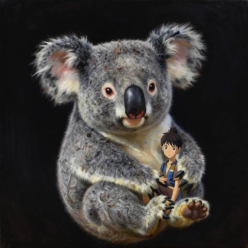 Lifelike Koala Floating in Space