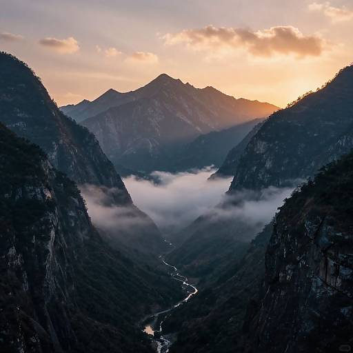 Majestic Mountain Peaks at Sunset