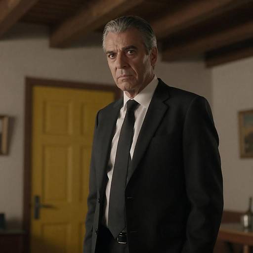 Serious Man in Rustic Setting