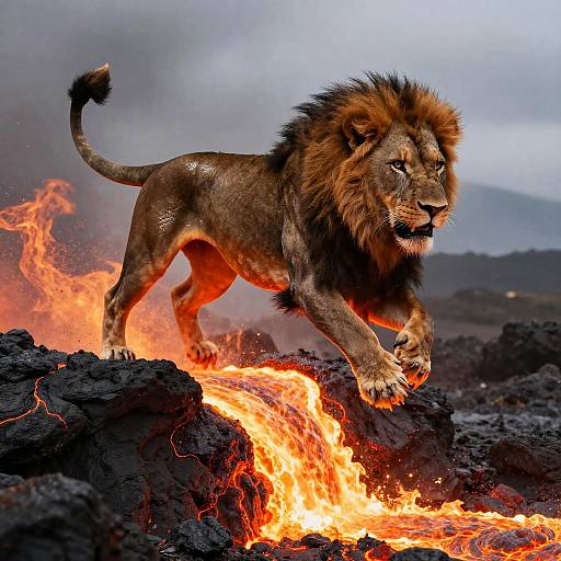 Fiery Lion-Scorpion Leap