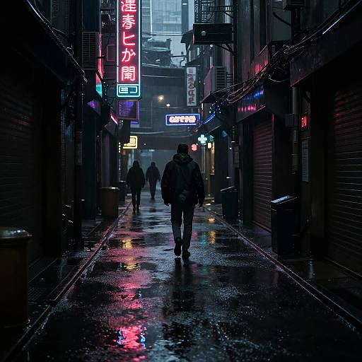 Dystopian Cyberpunk Alleyway Scene