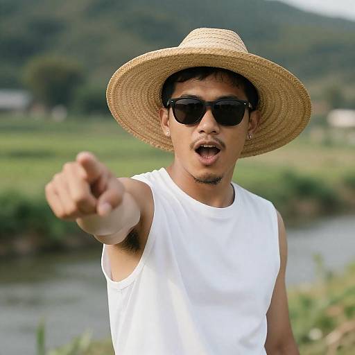 Sunshine Adventurer in Rural Landscape