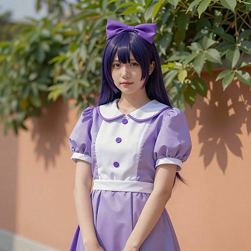 Stunning Purple Dress Cosplay Portrait