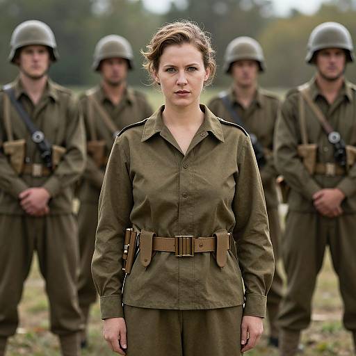 American WWII Woman Soldier Scene