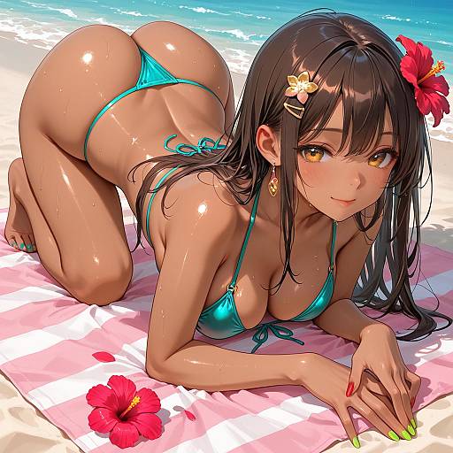 Vibrant Swimwear and Nail Art