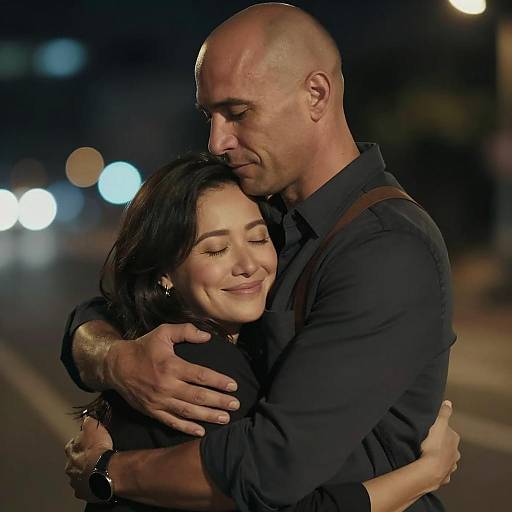 Emotional Nighttime Embrace