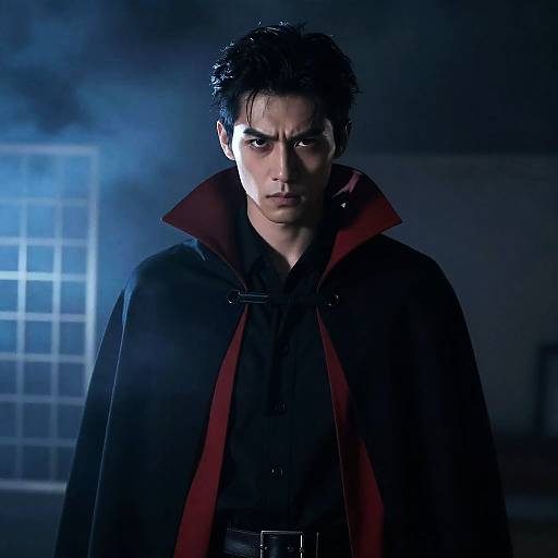 Mystical Figure in Cloak with Smoke