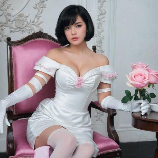 Elegant Portrait of a Girl in White Dress