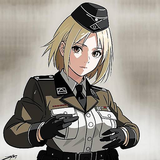 Illustration of Mp40 (girls' frontline), girls' frontline in the style of Cypress