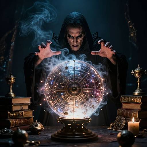 Dark Sorcerer with Villainous Sphere