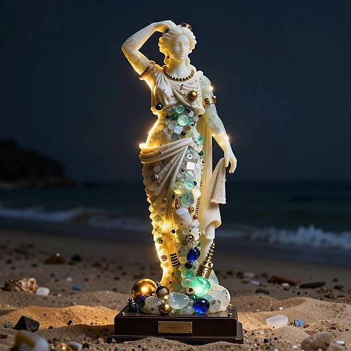 Sea Glass Muse on Sunlit Shore