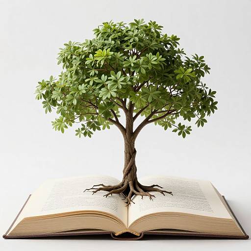 Sapling Growing from Open Book