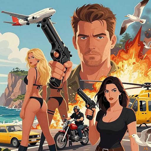 Intense Action Scene with Dramatic Elements