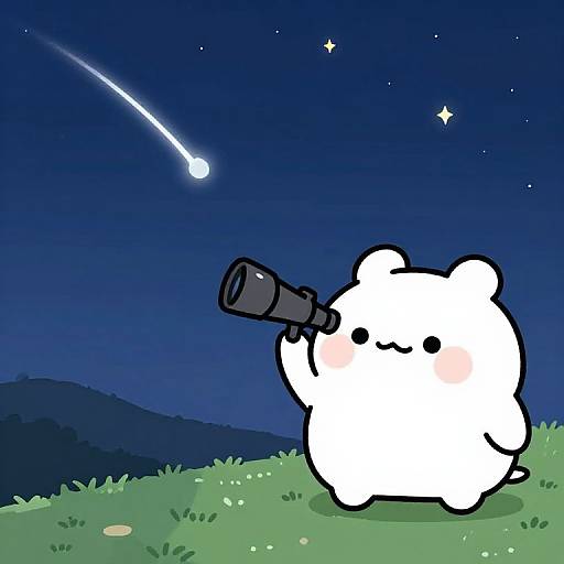 Kawaii Night Stargazing with Meteor