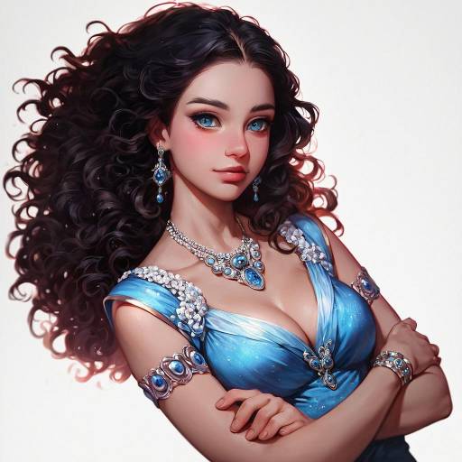 Elegant Woman with Captivating Curly Hair Elegant Woman with Captivating Curly Hair