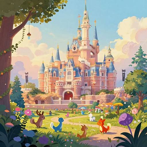 Disney Style Fantasy Landscape Illustration