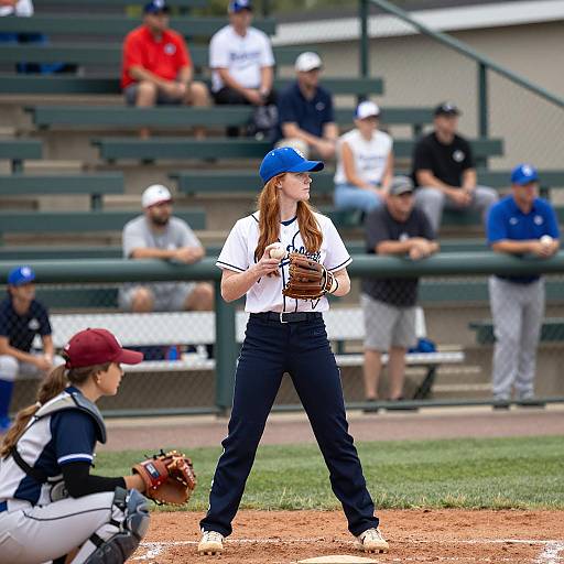 Vibrant Baseball Game Scene with Female Focus