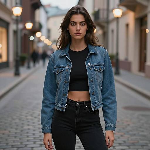 Urban Night Portrait in Dark Jeans
